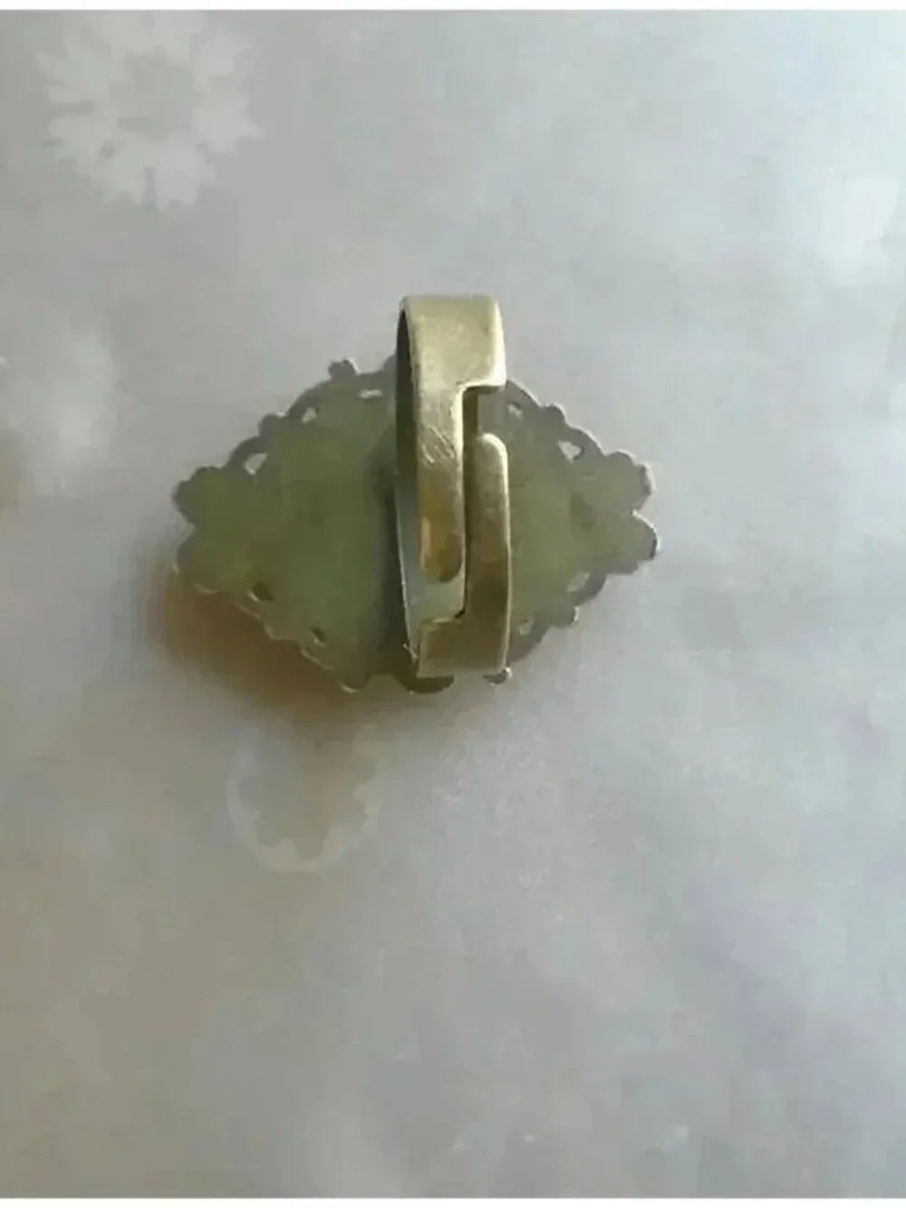 Flapper Ring Funky Artisan Jewelry with Adjustable Band - Bohemian Portrait Art